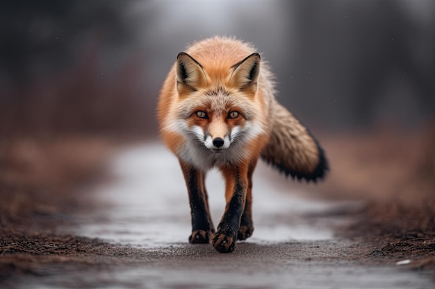 vos dier in bos dieren in het wild Mooie pluizige oranje vos bos dieren