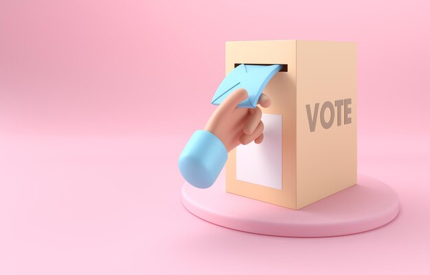 Foto vota all'illustrazione 3d dell'urna