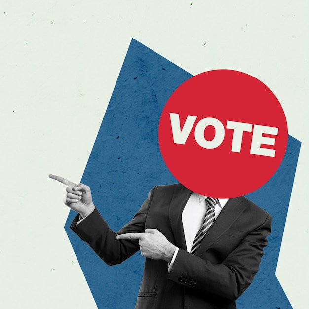 vote concepts art collage election day creative design unique textured background