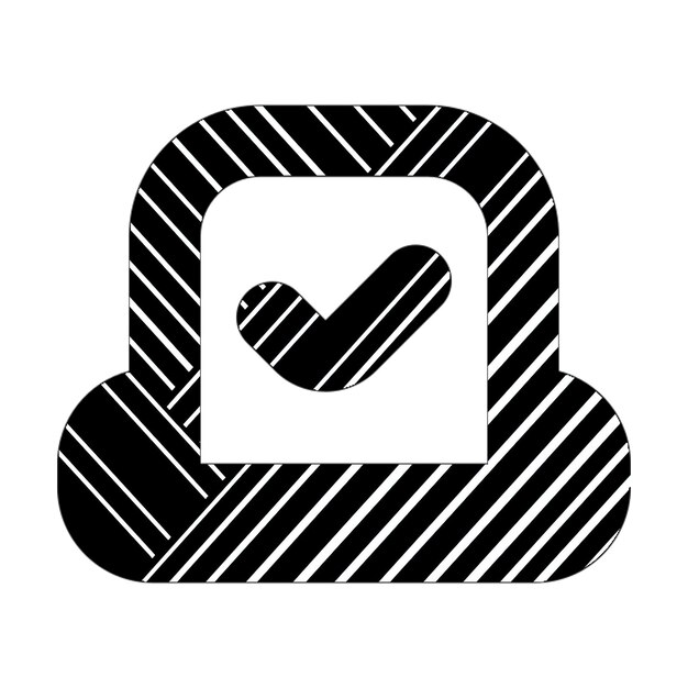Икона голосования " да " черно-белые диагональные линии