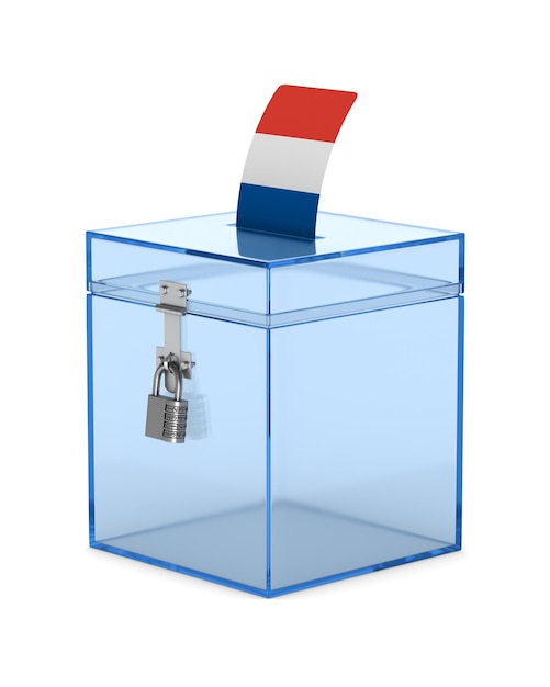 Voting in France on white background. Isolated 3D illustration