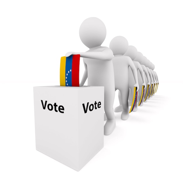 Voting on white surface. Isolated 3D illustration.