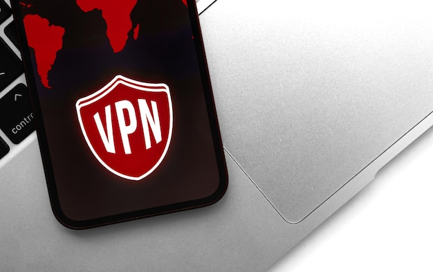 Фото Технология vpn на мобильном телефоне концепция анонимного и безопасного доступа в интернет фоновое фото