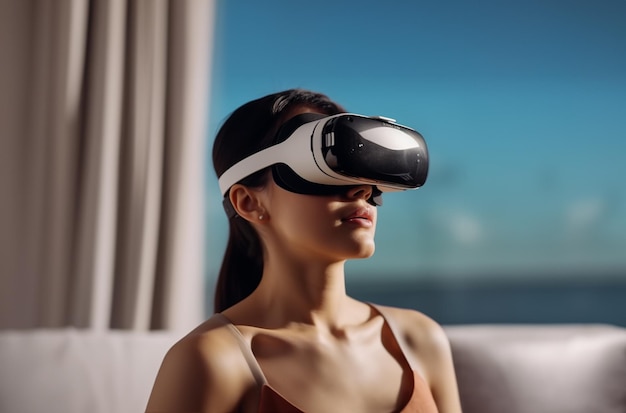 VR-bril virtual reality mockup futuristisch ontwerp Generatieve AI