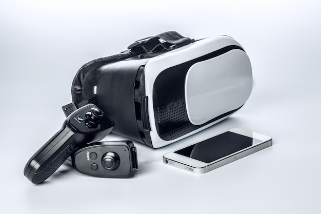 VR Glasses and smartphone isolated