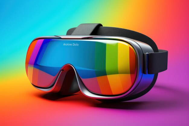 VR glasses virtual reality wear cartoon rainbow generative with Ai