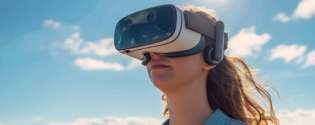 VR-headsets worden gebruikt voor therapeutische geestelijke gezondheidsbehandeling. Immersieve technologie.