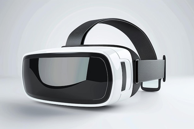 Vr virtual reality glasses half turned on light gray