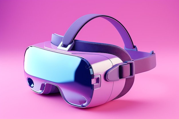 VR virtual reality glasses isolated on gray background Horizontal illustration