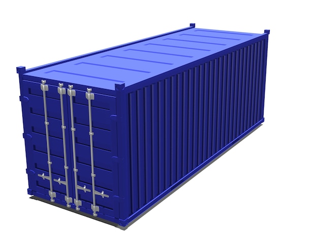 Vrachtcontainer voor het vervoer van goederen 3d render illustratie