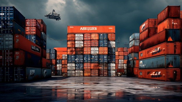 vrachtcontainers in de haven Generatieve AI