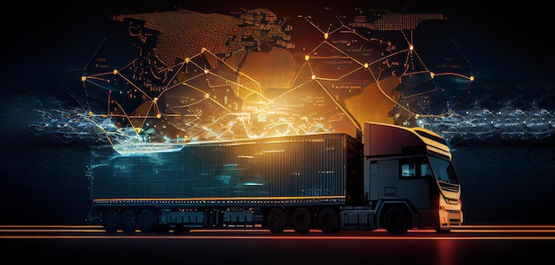 Vrachtwagens met lading Gemaakt met generatieve Ai-technologie
