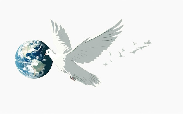 Vrede en aarde op een witte achtergrond
