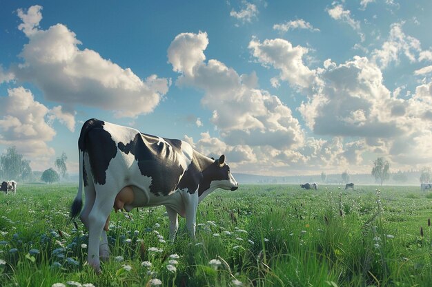 Vrede op het platteland met graaiende koeien octan