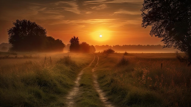 Foto vreedzame plattelandszonsopgang