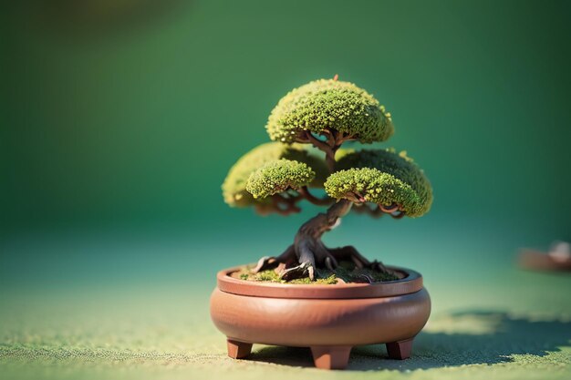 Vreemde mooie ingemaakte bonsai sierplanten binnendecoratie elegante levenssfeer