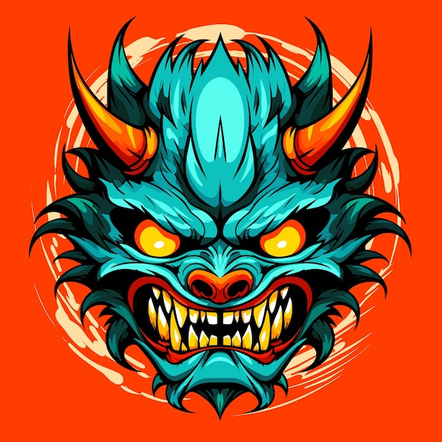 Vreselijk mythisch monster van nachtmerries in vector art stijl