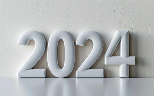 Vreugdevolle 3D-tekst voor het nieuwe jaar 2024