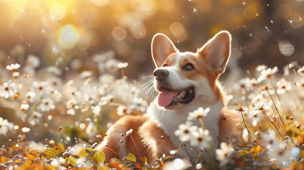 Vreugdevolle Corgi metgezel Loyale vriend in harige vorm Generatieve Ai