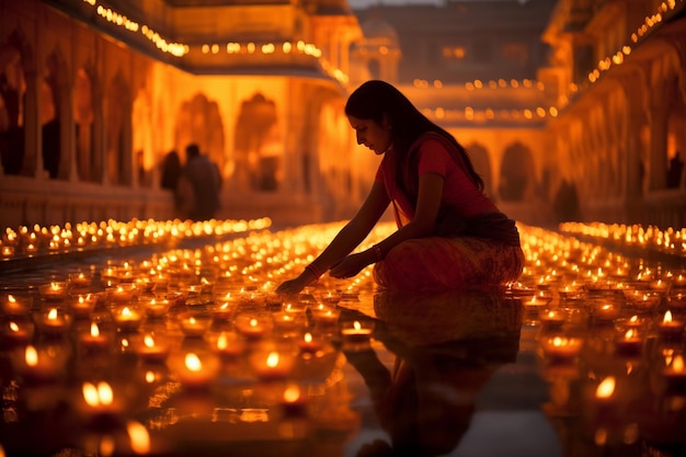 Vreugdevolle Diwali verlicht de nacht