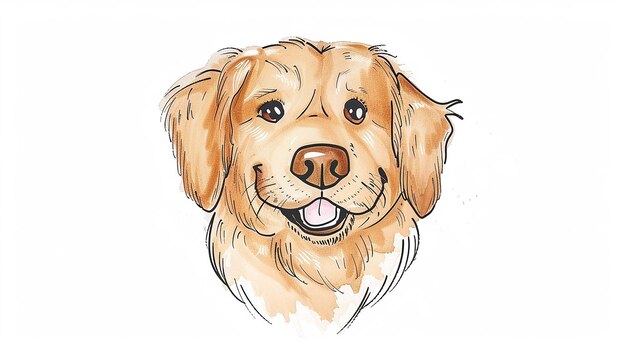 Foto vreugdevolle golden retriever cartoon