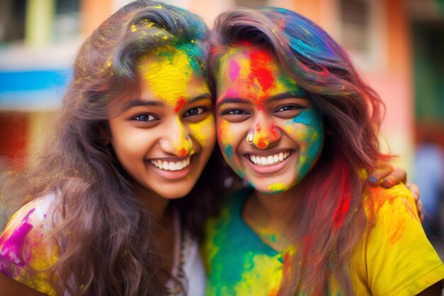 Vreugdevolle Jubilatie Holi dag foto