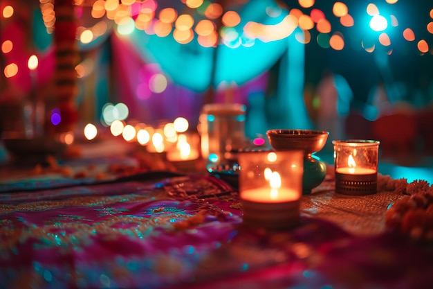 Vreugdevolle kleuren ondergedompeld in het rijke palet van Indiase feesten