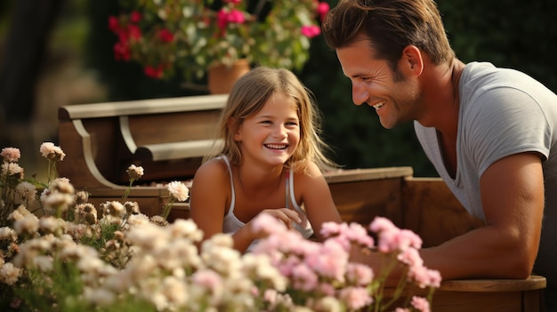 Vreugdevolle momenten Vriendelijke familie en vrienden genieten van een zomerbarbecue in de achtertuin