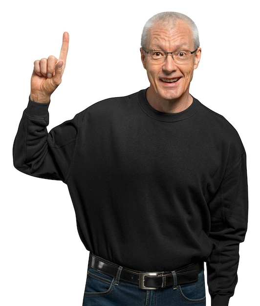 Vreugdevolle oudere man png mockup portret