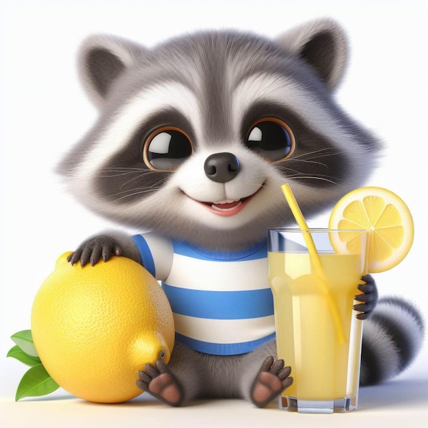 Vreugdevolle wasberen heerlijke limonade clipart dieren