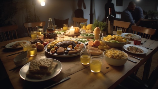 Foto vriend's dinerfotografie is hyperrealistisch, prachtig beeld, door ai gegenereerde kunst