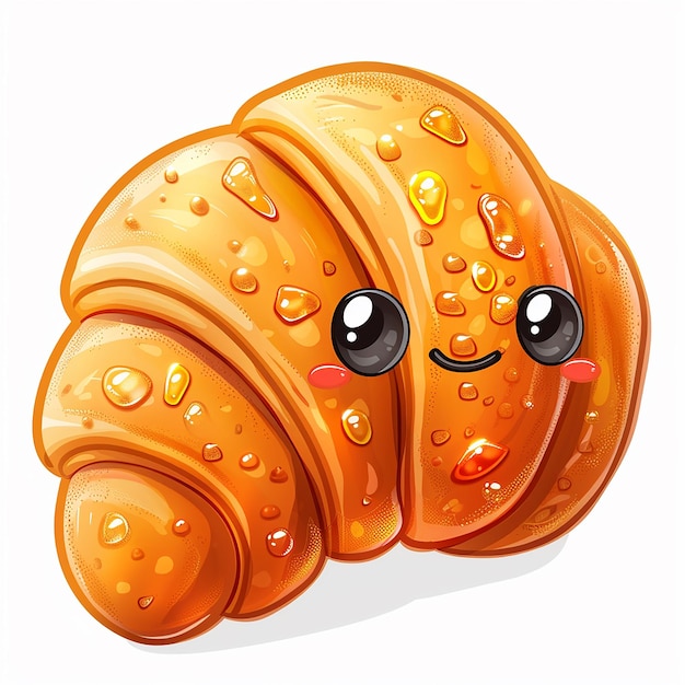 Foto vriendelijk cartoon personage kawaii schattig komische croissant