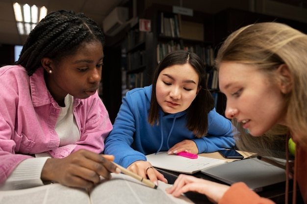 Vrienden die in een studiegroep leren