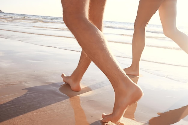 Vrienden op het strand zomer aan zee / vrolijk gezelschap van jonge vrienden, zomers uitzicht