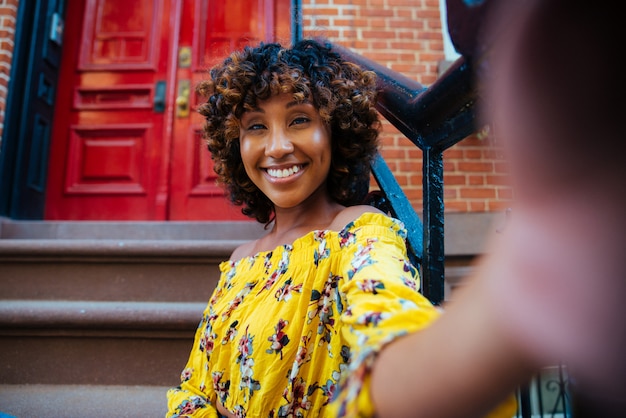 Vrij Afro-Amerikaanse meisje in New York