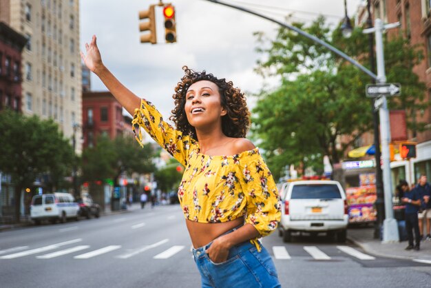 Vrij Afro-Amerikaanse meisje in New York