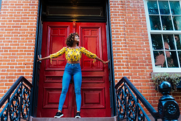 Vrij Afro-Amerikaanse meisje in New York