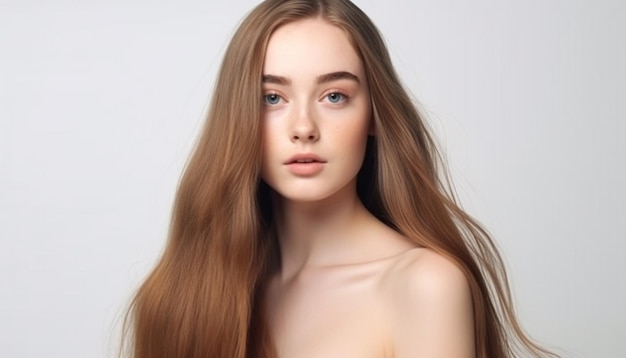 Vrij glimlachend model met blond haar