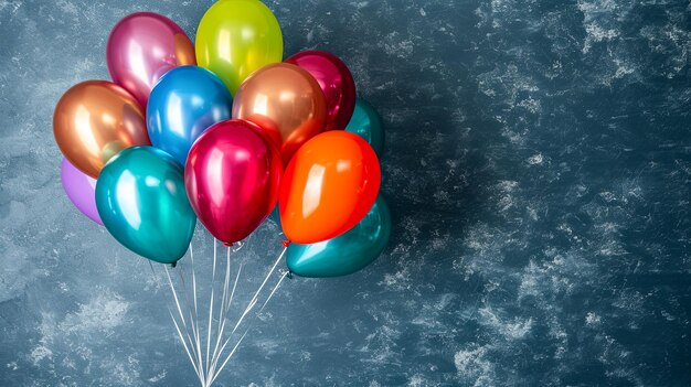 vrije ruimte in de linkerhoek voor titelbanner met een kleurrijke ballonnen