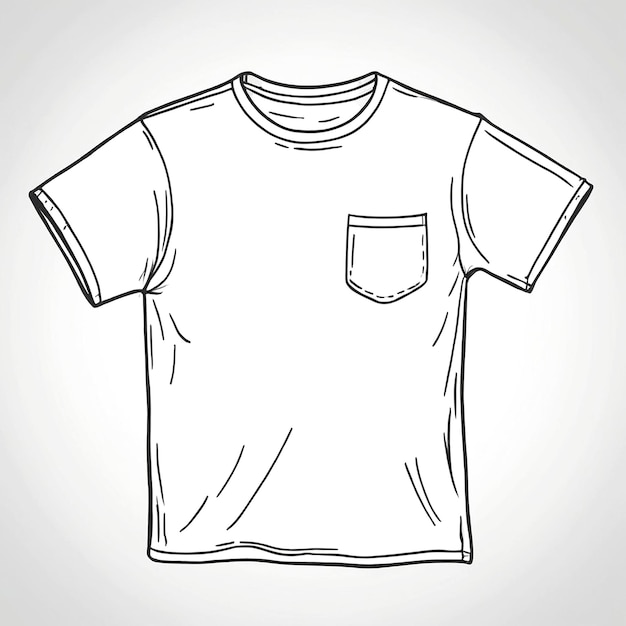 Vrije vector handgetekende T-shirt contour illustratie