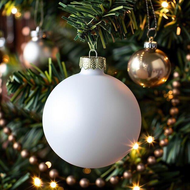 Vrolijk Kerstfeest Blank White Ornament en Holiday Cheer