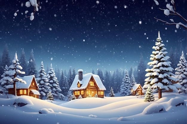 Vrolijk kerstfeest en gelukkig nieuwjaar kaartjeontwerp met de kerstman op de slee Gezellig in de winter