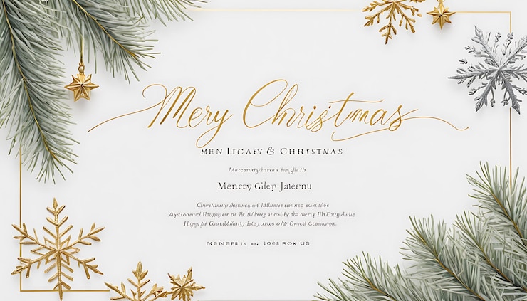 Foto vrolijk kerstfeest minimalistisch certificaat elegant vakantiedesign voor erkenning