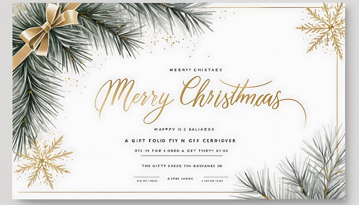Foto vrolijk kerstfeest minimalistisch certificaat elegant vakantiedesign voor erkenning