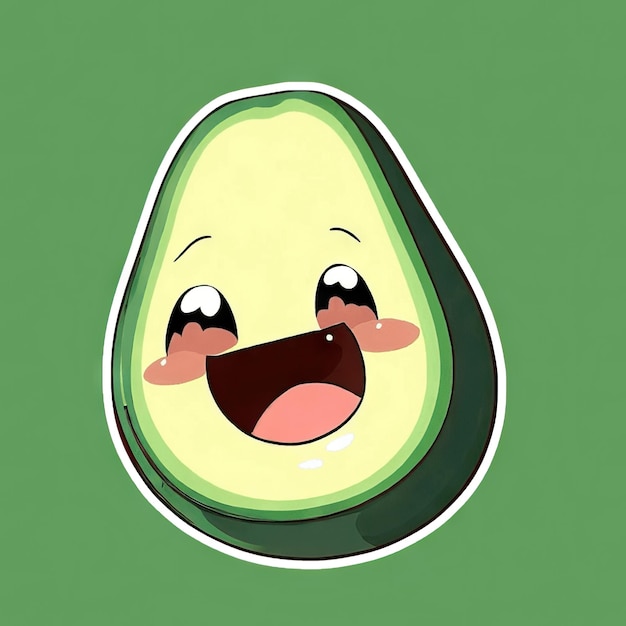 Vrolijke Avocado Vectorkunst Generatieve AI