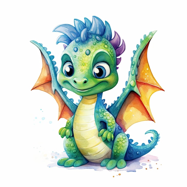 Vrolijke Dragon aquarel clipart