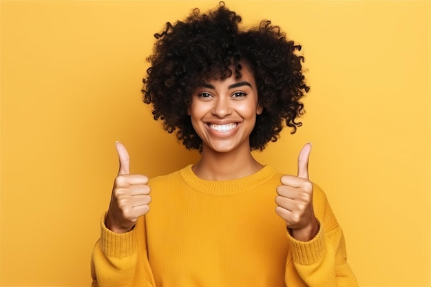 Foto vrolijke jonge afrikaanse vrouw vrouwelijk model lachend tegen kleurrijke achtergrond gelukkig optimistisch