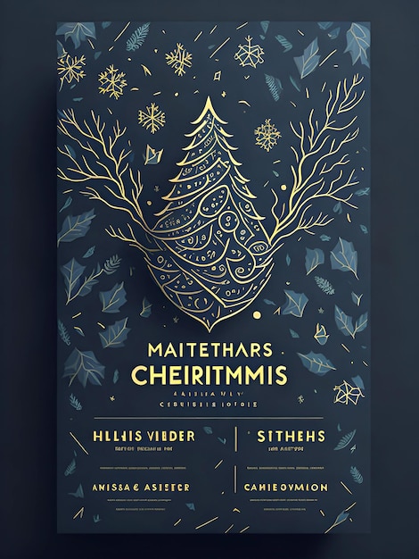 Vrolijke kerstdag Flyer Design Generatieve AI