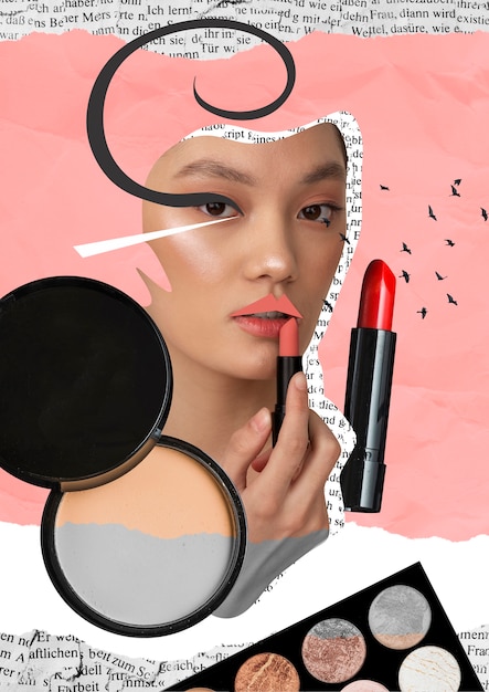 Vrolijke make-up collage