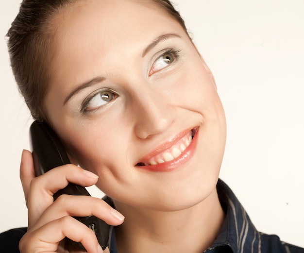 Vrouw aan de telefoon